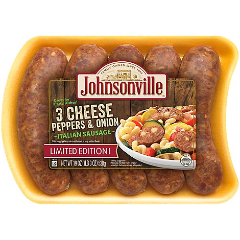 Johnsonville Sausage Italian Pork 3 Cheese Pepper & Onion - 19 Oz