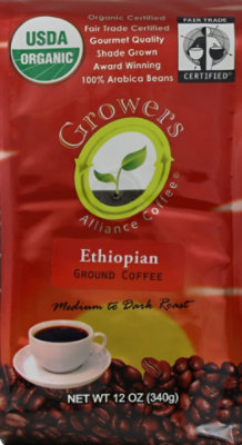 Growers Alliance Coffee Ground Medium To Dark Roast Ethiopian - 12 Oz - Image 2