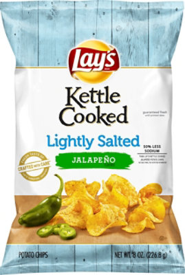 Lays Potato Chips Kettle Cooked Lightly Salted Jalapeno 8 Oz Safeway