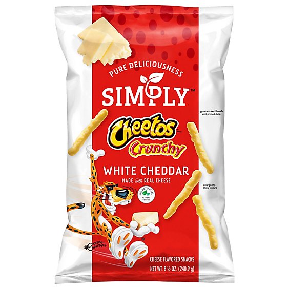 CHEETOS Simply Crunchy Cheese Flavored Snacks White Cheddar - 8.5 Oz