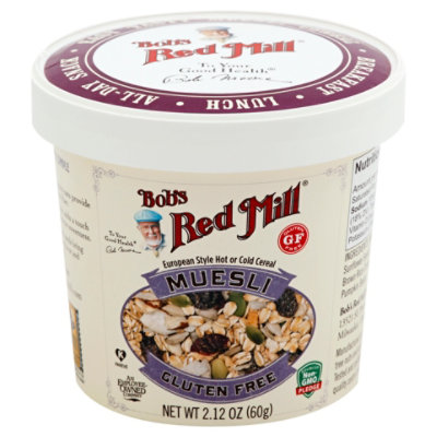 Bobs Red Mill Cereal Muesli Gluten Free Cup 2.12 Oz Safeway