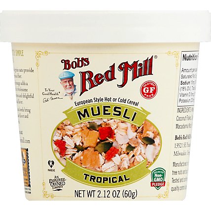 Bobs Red Mill Cereal Muesli Gluten Free Tropical Cup - 2.12 Oz - Image 2