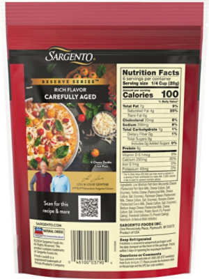 Sargento Reserve Series™ Shredded Aged Italian Blend Natural Cheese - 6 Oz - Image 6