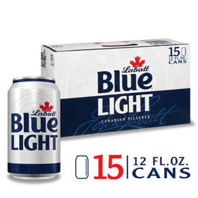 Labatt Blue Beer Canadian Pilsner Light Cans - 15-12 Fl. Oz. - Image 1