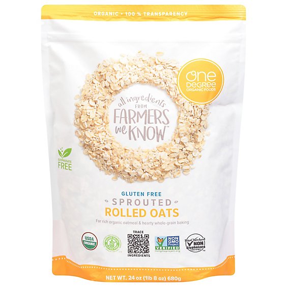 One Degre Oats Rolled Sprouted - 24 Oz