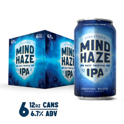 Firestone Walker Mind Haze Hazy Beer IPA Cans - 6-12 Fl. Oz. - Image 1
