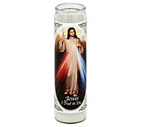 Bright Glow Candle Novena White Jesus I Trust In You - Each