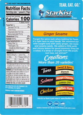 StarKist Tuna Creations Tuna Ginger Sesame - 2.6 Oz - Image 6