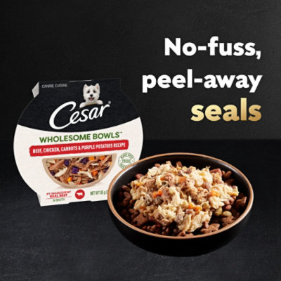 Cesar Wholesome Bowls Beef Chicken Carrots And Purple Potatoes Recipe Adult Wet Dog Food - 3 Oz - Image 5