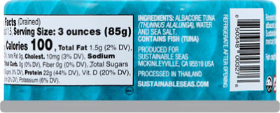 Sustainab Tuna Albacore Chunk Water - 5 Oz - Image 6