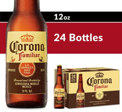 Corona Familiar Mexican Lager Beer Bottles 4.8% ABV - 24-12 Fl. Oz