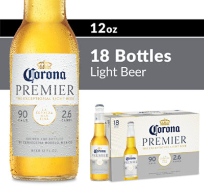 Corona Premier Beer Light Mexican Lager 4.0% ABV Bottle - 18-12 Fl. Oz.