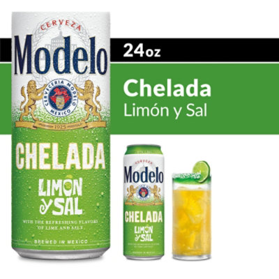 Modelo Chelada Limon y Sal Mexican Import Flavored Beer 3.5% ABV - 24 Fl. Oz. - Image 1