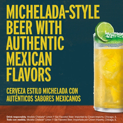 Modelo Chelada Limon y Sal Mexican Import Flavored Beer 3.5% ABV - 24 Fl. Oz. - Image 3