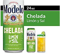 Modelo Chelada Limon y Sal Mexican Import Flavored Beer 3.5% ABV - 24 Fl. Oz.