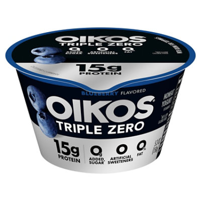 Oikos Triple Zero Greek Yogurt Blended Nonfat Blueberry - 5.3 Oz