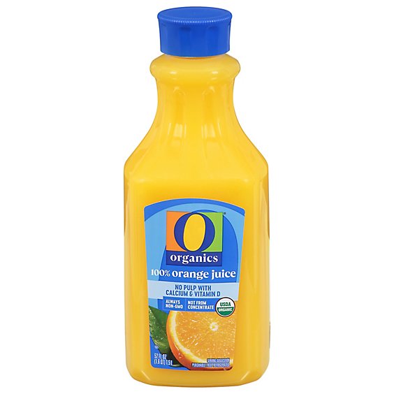 O Organics Orange Juice No Pulp W/Calcium - 52 Fl. Oz.