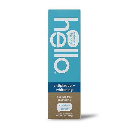 hello Toothpaste Fluoride Free Antiplaque + Whitening Peppermint - 4.7 Fl. Oz. - Image 2