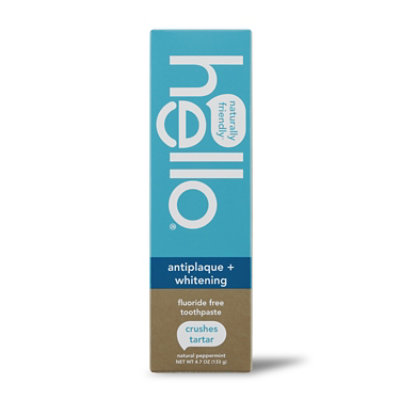 hello Toothpaste Fluoride Free Antiplaque + Whitening Peppermint - 4.7 Fl. Oz. - Image 2