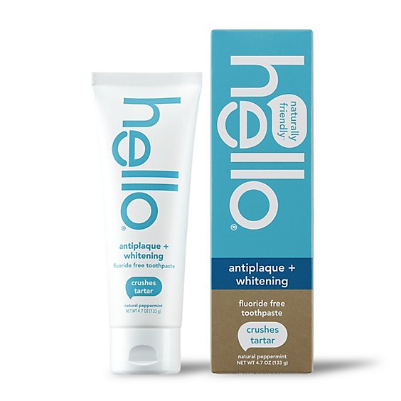 hello Toothpaste Fluoride Free Antiplaque + Whitening Peppermint - 4.7 Fl. Oz.