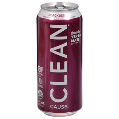 CLEAN Cause Sparkling Yerba Mate Blackberry - 16 Fl. Oz. - Image 1