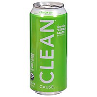 CLEAN Cause Sparkling Yerba Mate Lemon Lime - 16 Fl. Oz. - Image 2