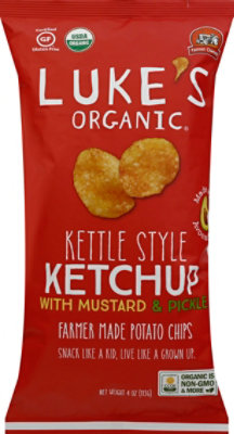 Lukes Organic Kettle Chip Mustard Ketchup - 4 Oz - Image 2