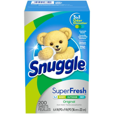Snuggle SuperFresh Original Fabric Softener Dryer Sheets - 200 Count - Image 1