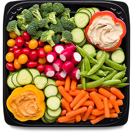 Vegetable & Hummus 16 Inch Tray - Each - Image 1