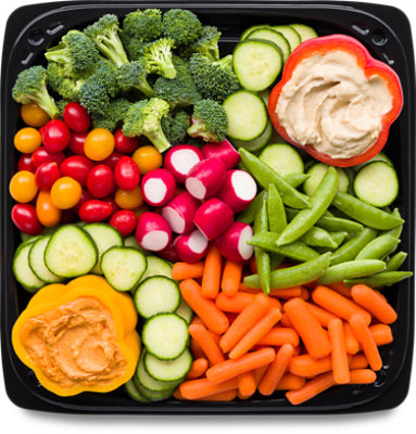 Deli Vegetable & Hummus 16 Inch Tray Serves 20-25 - Each - Image 1