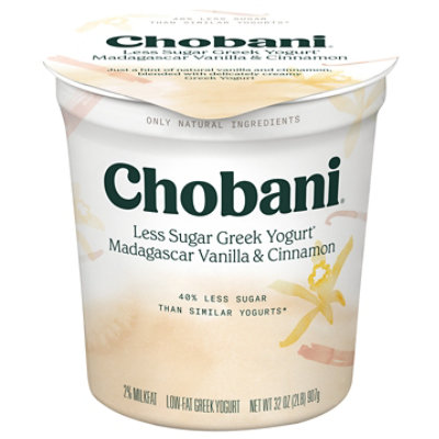 Chobani Less Sugar Madagascar Vanilla & Cinnamon Greek Yogurt - 32 Oz - Image 2