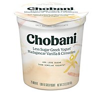 Chobani Yogurt Greek Less Sugar Madagascar Vanilla & Cinnamon - 24 Oz
