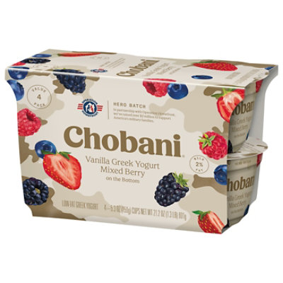 Chobani Low-Fat Vanilla Mixed Berry On The Bottom Greek Yogurt - 4-5.3 Oz - Image 2