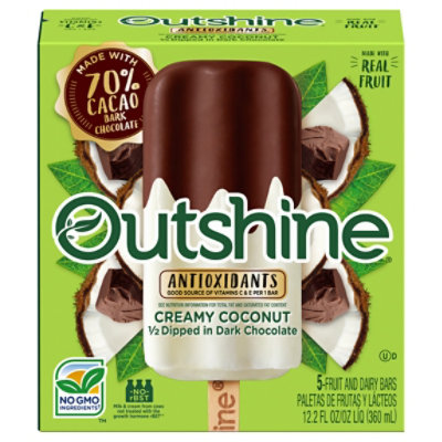 Outshine Fruit Bars Creamy Coconut Half Dipped In Dark Chocolate 5