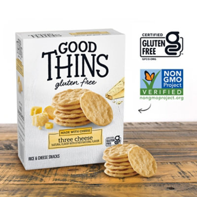 Good Thins Three Cheese Rice & Cheese Snacks Gluten Free Crackers - 3.5 Oz - Image 3