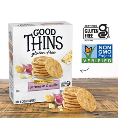 Good Thins Parmesan & Garlic Rice & Cheese Snacks Gluten Free Crackers - 3.5 Oz - Image 3