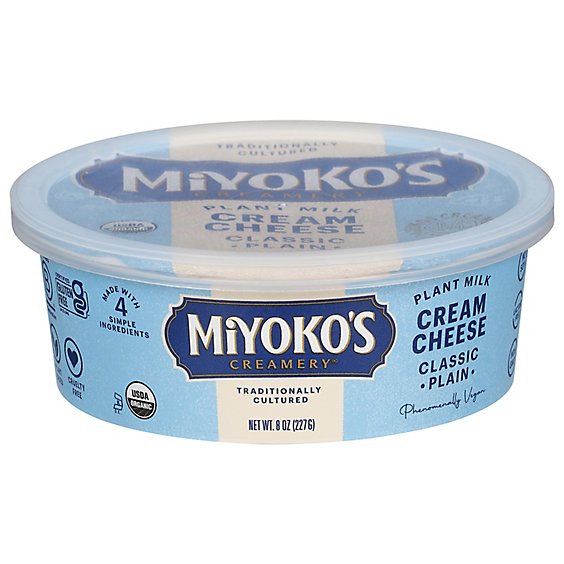 Miyokos C Cream Cheese Vegan Plain - 8 Oz