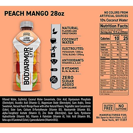 BODYARMOR LYTE Peach Mango Sports Drink - 28 Oz - Image 6
