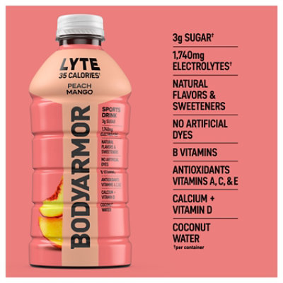 BODYARMOR LYTE Peach Mango Sports Drink - 28 Oz - Image 4