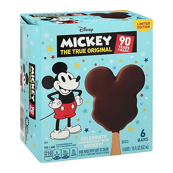 Disney Mickey Mouse Light Ice Cream Bars - 6 Count