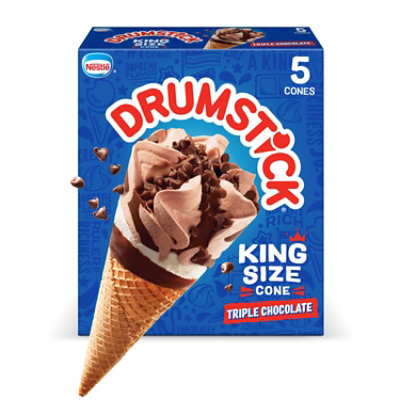 Drumstick Frozen Dairy Dessert Cones Triple Chocolate King Size 5 Count - 37.5 Fl. Oz. - Image 2