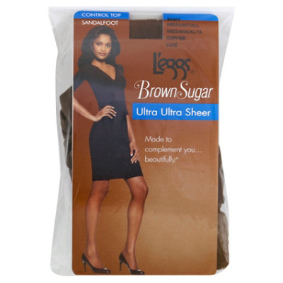 Brown Sugar Pantyhose Ultra Ultra Sheer Control Top Sandalfoot Coffee Medium/Tall  - Each - Jewel-Osco