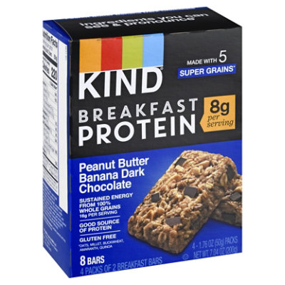 KIND Breakfast Breakfast Bars Peanut Butter Banana Dark Chocolate - 4-1.76 Oz