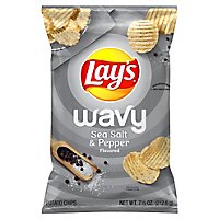 Lays Potato Chips Wavy Salt & Pepper - 7.5 Oz - Image 1