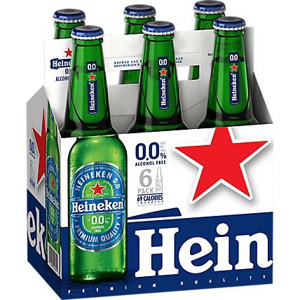 Heineken 0.0 Non-Alcoholic Beer Bottles - 6-11.2 Fl. Oz. - Image 1