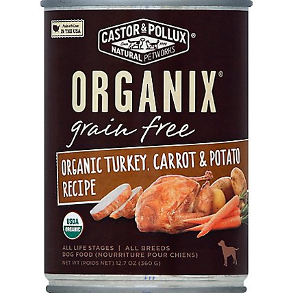 Castor & Pollux Organix Dog Food Organic Grain Free Turkey Carrot & Potato Recipe - 12.7 Oz - Image 1