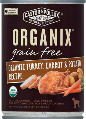 Castor Pollux Organix Dog Food Organic Grain Free Turkey Carrot Potato Recipe 12.7 Oz albertsons