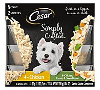 Cesar Simply Crafted Chicken Topper Adult Wet Dog Food Variety Pack - 8-1.3 Oz
