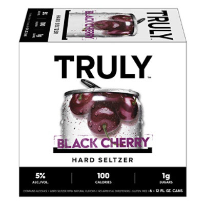 Truly Hard Seltzer Spiked & Sparkling Water Black Cherry 5% ABV Slim Cans - 6-12 Fl. Oz. - Image 3