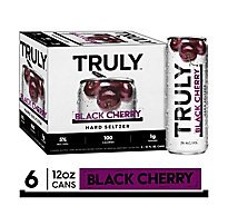 Truly Hard Seltzer Spiked & Sparkling Water Black Cherry 5% ABV Slim Cans - 6-12 Fl. Oz.